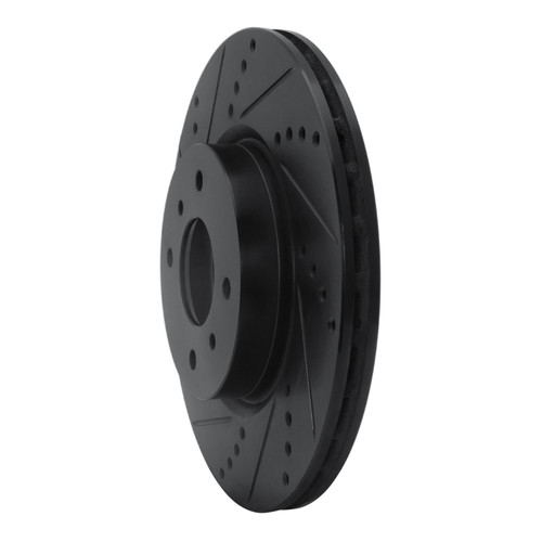 R1 04-06 Nissan Sentra Front Left Drilled & Slotted Black Brake Rotor