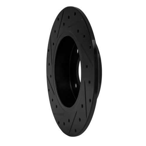 R1 04-06 Nissan Sentra Rear Right Drilled & Slotted Black Brake Rotor