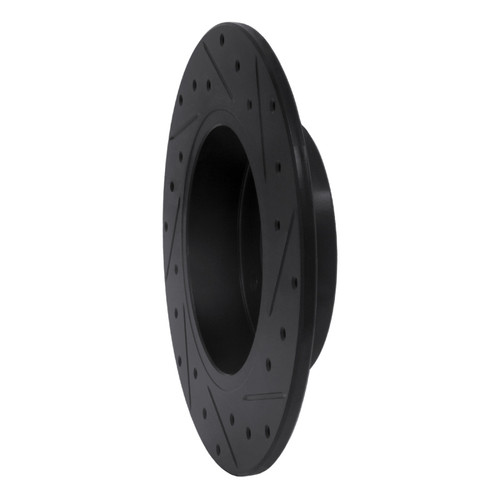 R1 04-06 Nissan Sentra Rear Left Drilled & Slotted Black Brake Rotor