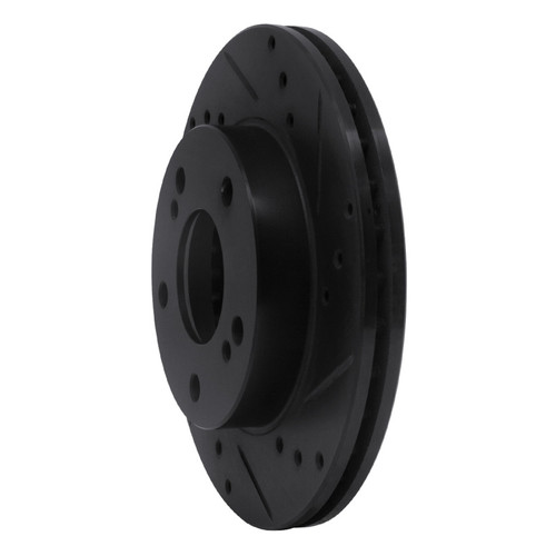 R1 96-98 Nissan 240SX Front Right Drilled & Slotted Black Brake Rotor