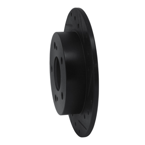 R1 94-98 Nissan 240SX Rear Right Drilled & Slotted Black Brake Rotor