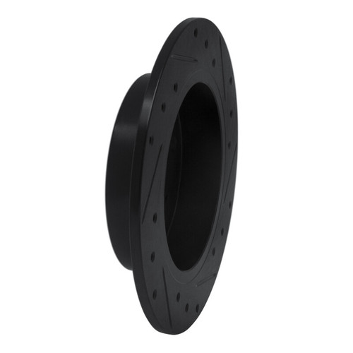 R1 94-98 Nissan 240SX Rear Left Drilled & Slotted Black Brake Rotor