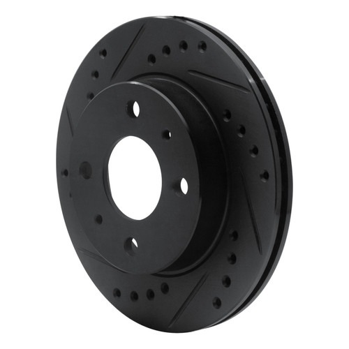 R1 95-00 Nissan 200SX Front Left Drilled & Slotted Black Brake Rotor