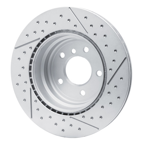 R1 13-13 BMW 135IS Rear Dimpled & Slotted GeoSPEC Coated Rotor
