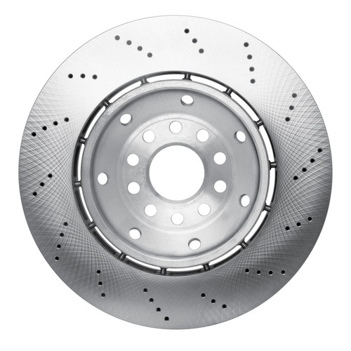 R1 03-04 Audi RS6 Left Front Drilled Carbon Alloy GeoMET Rotor