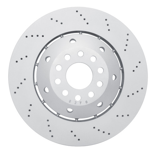 R1 03-04 Audi RS6 Right Front Drilled Carbon Alloy GeoMET Rotor