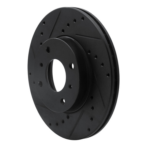 R1 93-06 Infiniti G20 Front Left Drilled & Slotted Black Brake Rotor