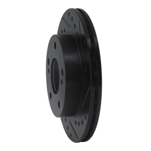 R1 94-96 Nissan 240SX Front Right Drilled & Slotted Black Brake Rotor