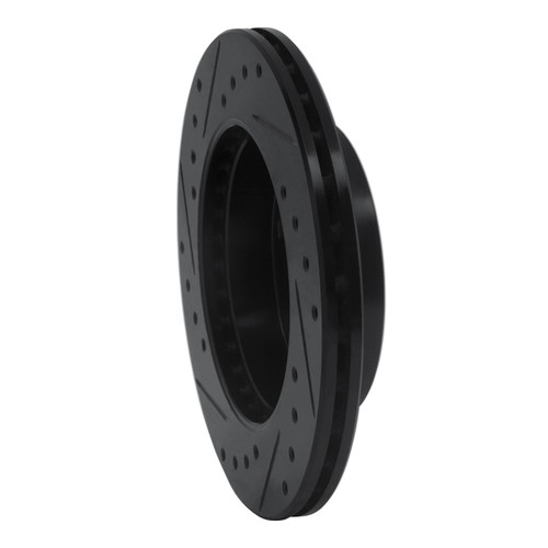 R1 94-96 Nissan 240SX Front Right Drilled & Slotted Black Brake Rotor