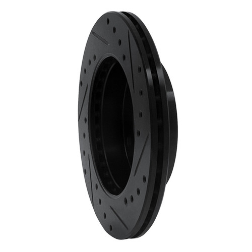 R1 94-96 Nissan 240SX Front Left Drilled & Slotted Black Brake Rotor