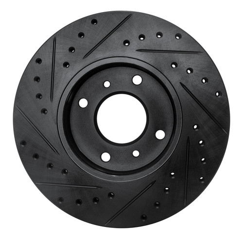 R1 93-06 Infiniti G20 Front Right Drilled & Slotted Black Brake Rotor