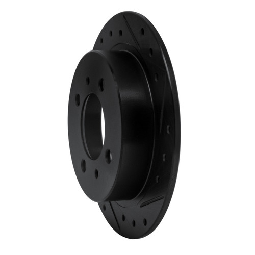 R1 91-06 Nissan NX Rear Right Drilled & Slotted Black Brake Rotor