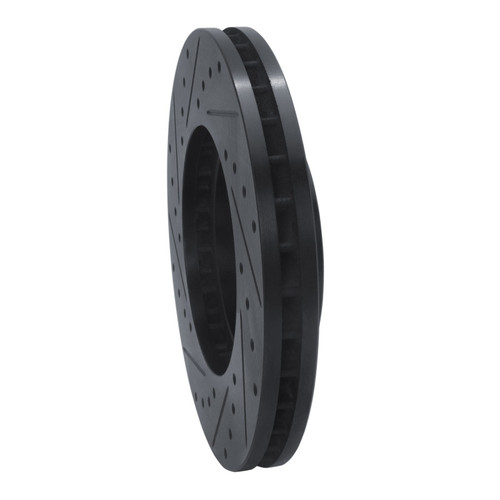 R1 89-96 Nissan 300ZX Front Right Drilled & Slotted Black Brake Rotor