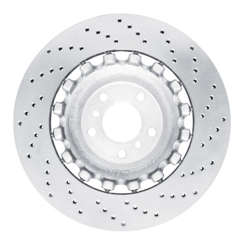 R1 12-19 BMW M6 Left Rear Drilled Carbon Alloy GeoMET Rotor