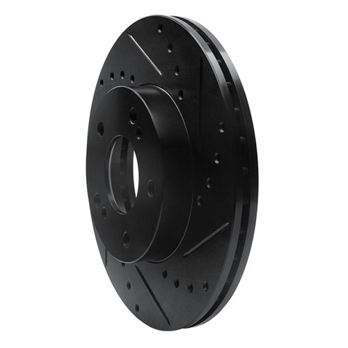 R1 89-99 Infiniti I30 Front Right Drilled & Slotted Black Brake Rotor