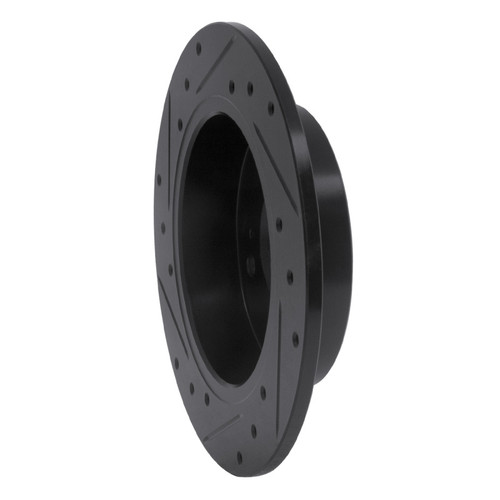 R1 89-98 Nissan 240SX Rear Right Drilled & Slotted Black Brake Rotor