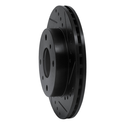 R1 89-13 Infiniti G20 Front Right Drilled & Slotted Black Brake Rotor