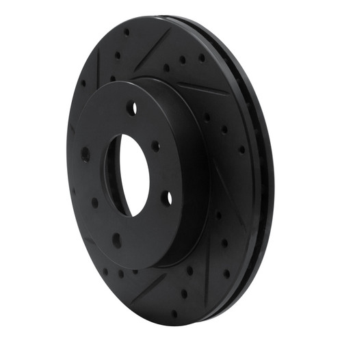 R1 89-13 Infiniti G20 Front Left Drilled & Slotted Black Brake Rotor