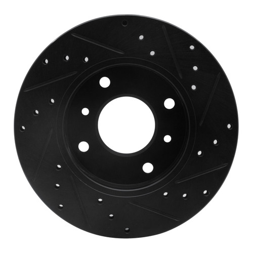 R1 89-13 Infiniti G20 Front Left Drilled & Slotted Black Brake Rotor