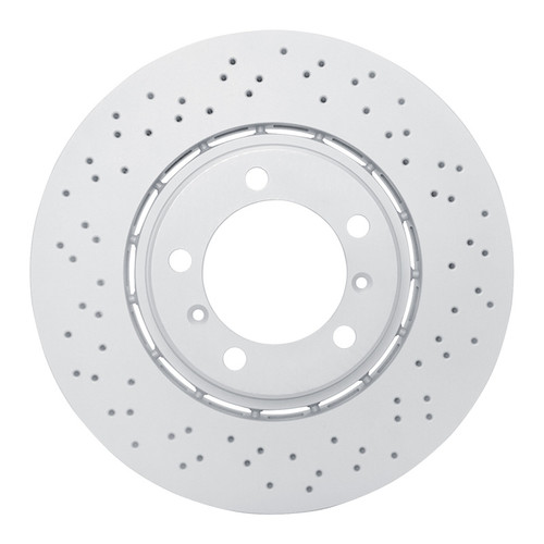 R1 17-23 Porsche 911 Left Front Drilled Carbon Alloy GeoMET Rotor