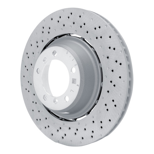 R1 16-23 Porsche Cayman Left Rear Drilled Carbon Alloy GeoMET Rotor