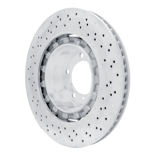 R1 16-23 Porsche Cayman Left Rear Drilled Carbon Alloy GeoMET Rotor