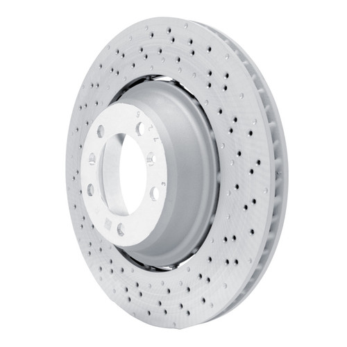 R1 16-23 Porsche 718 Cayman Right Rear Drilled Carbon Alloy GeoMET Rotor