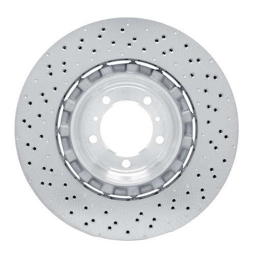 R1 16-23 Porsche 718 Cayman Right Rear Drilled Carbon Alloy GeoMET Rotor