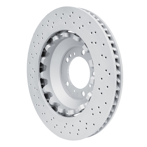 R1 16-23 Porsche 718 Cayman Right Front Drilled Carbon Alloy GeoMET Rotor