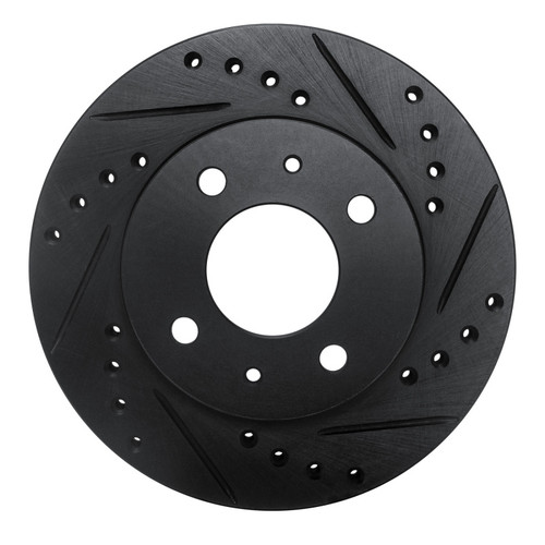 R1 86-17 Nissan Pulsar NX Front Right Drilled & Slotted Black Brake Rotor