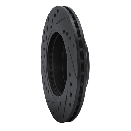 R1 86-17 Nissan Pulsar NX Front Right Drilled & Slotted Black Brake Rotor