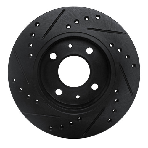 R1 86-17 Nissan Pulsar NX Front Right Drilled & Slotted Black Brake Rotor