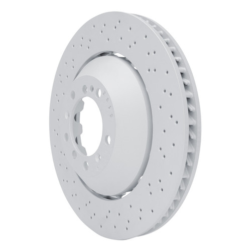 R1 16-23 Porsche Cayman Left Front Drilled Carbon Alloy GeoMET Rotor
