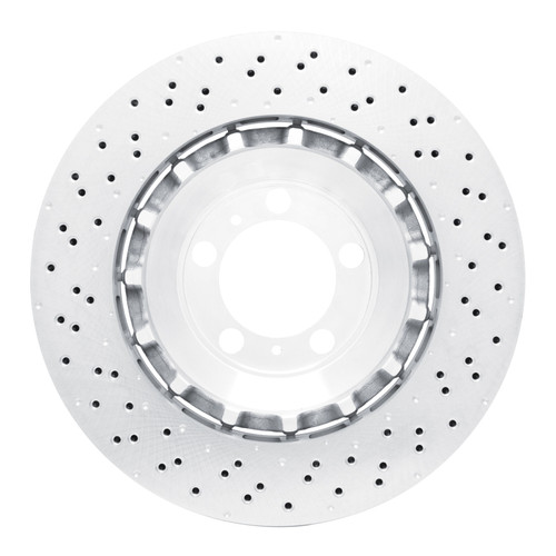 R1 13-19 Porsche 911 Right Front Drilled Carbon Alloy GeoMET Rotor