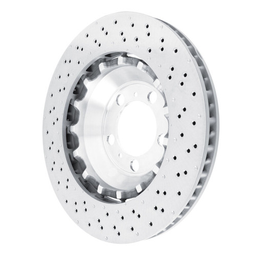 R1 13-19 Porsche 911 Left Front Drilled Carbon Alloy GeoMET Rotor