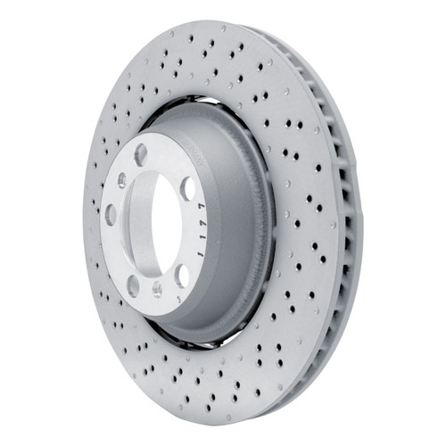 R1 13-19 Porsche 911 Left Rear Drilled Carbon Alloy GeoMET Rotor