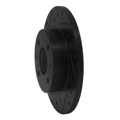 R1 86-06 Nissan Pulsar NX Front Left Drilled & Slotted Black Brake Rotor