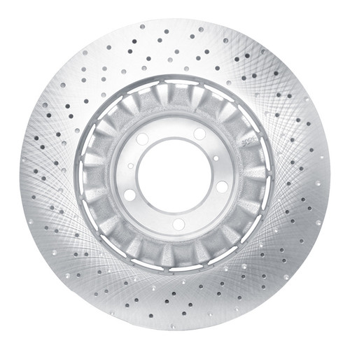 R1 15-17 Porsche 911 Right Front Drilled Carbon Alloy GeoMET Rotor