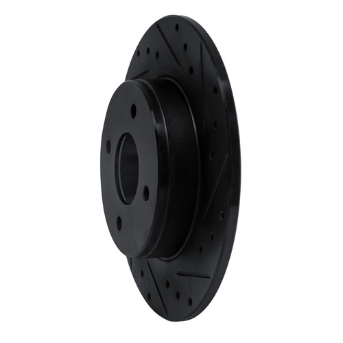 R1 84-85 Nissan 300ZX Rear Right Drilled & Slotted Black Brake Rotor