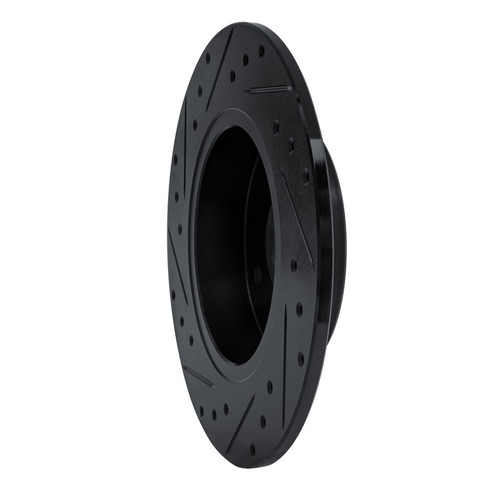 R1 84-85 Nissan 300ZX Rear Right Drilled & Slotted Black Brake Rotor