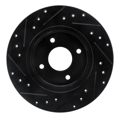 R1 84-85 Nissan 300ZX Rear Right Drilled & Slotted Black Brake Rotor