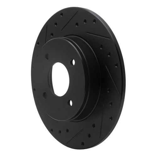 R1 84-85 Nissan 300ZX Rear Left Drilled & Slotted Black Brake Rotor