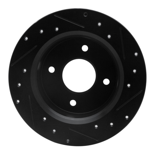 R1 79-81 Nissan 200SX Rear Left Drilled & Slotted Black Brake Rotor