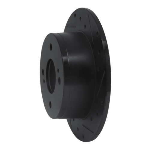 R1 79-81 Nissan 200SX Rear Right Drilled & Slotted Black Brake Rotor