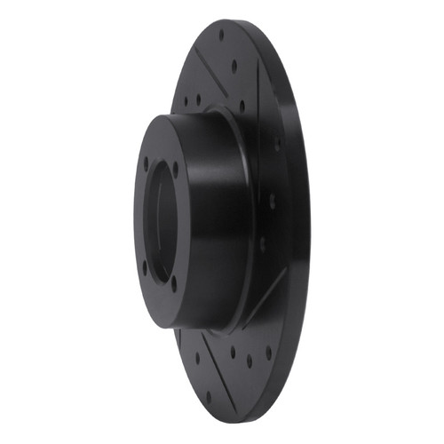 R1 70-73 Nissan 240Z Front Right Drilled & Slotted Black Brake Rotor