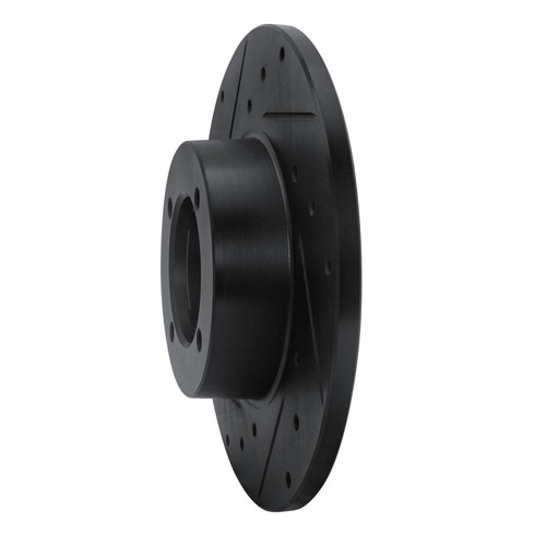 R1 70-73 Nissan 240Z Front Left Drilled & Slotted Black Brake Rotor