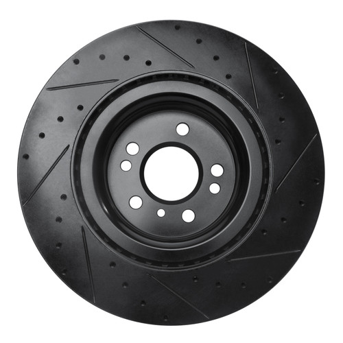 R1 13-19 Mercedes-Benz GLE400 Front Left Drilled & Slotted Black Brake Rotor