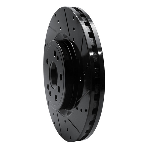 R1 12-18 Mercedes-Benz ML350 Front Right Drilled & Slotted Black Brake Rotor