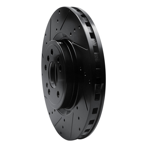 R1 12-18 Mercedes-Benz ML350 Front Left Drilled & Slotted Black Brake Rotor