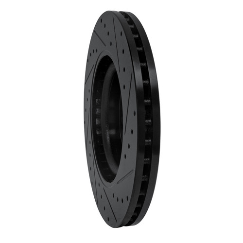 R1 06-12 Mercedes-Benz GL350 Front Left Drilled & Slotted Black Brake Rotor